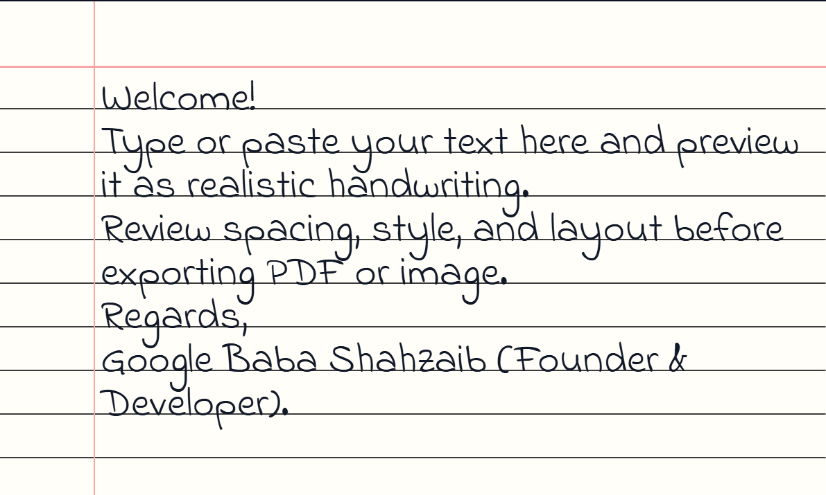 English handwritten assignment example